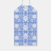 Chinoiserie Blauwe Bruiloftsdouche met Bloemen Cadeaulabel (Achterkant)