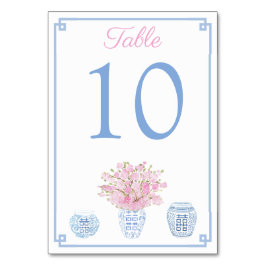 Chinoiserie Blauwe En Roze Baby Shower Lunch  Kaart