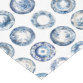 Chinoiserie Blauwe en Witte Borden Tafelkleed (Gekanteld)