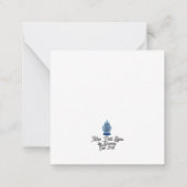 Chinoiserie Blauwe en Witte Ginger Jar Notitiekaartje (Achterkant)