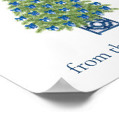 Chinoiserie Blauwe en Witte Kerstboom Poster (Hoek)