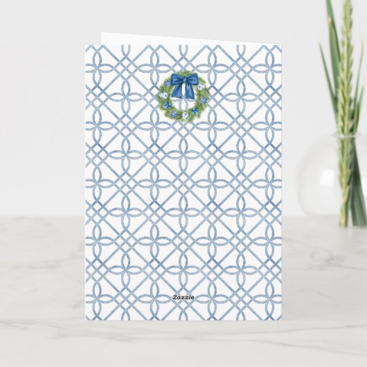 Chinoiserie Blauwe en Witte Krans Kaart (Achterkant)