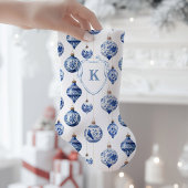 Chinoiserie Blauwe en Witte Ornamenten Kerst Kleine Kerstsok