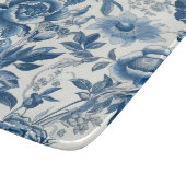 Chinoiserie Blauwe en Witte Pioenen Bloemen Snijplank (Hoek)