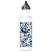 Chinoiserie Blauwe en Witte Pioenen Bloemen Waterfles (Links)