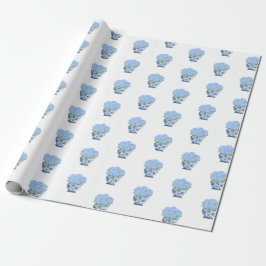 Chinoiserie Blauwe en Witte Vaas Hydrangea Inpakpa Cadeaupapier