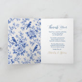 Chinoiserie Blauwe Housewarming Bedankkaart (Binnen)