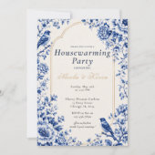Chinoiserie Blauwe Housewarming Kaart (Voorkant)