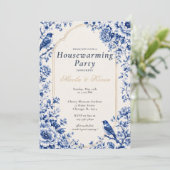 Chinoiserie Blauwe Housewarming Kaart (Staand voorkant)