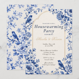 Chinoiserie Blauwe Housewarming Kaart