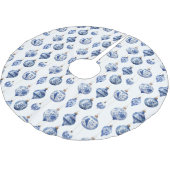 Chinoiserie Blauwe Kerstbal Kerstboom Kleed Rok (Gekanteld)