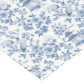 Chinoiserie Blauwe Kraanvogel Tafelkleed (Gekanteld)