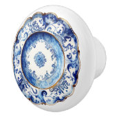 Chinoiserie Blauwe Plaat Keramische Knop (Rechts)