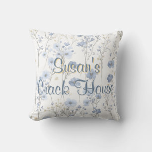 Chinoiserie Blauwe Toile Op Maat Gemaakte Mahjong Kussen