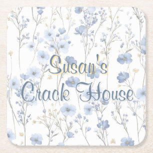 Chinoiserie Blauwe Toile Pauw Hcustom Mahjong Kartonnen Onderzetters