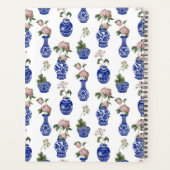 Chinoiserie blauwe vazen en bloemen planner (Achterkant)
