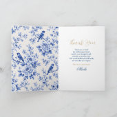 Chinoiserie Blauwe Verjaardag Bedankkaart (Binnen)