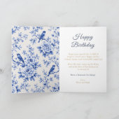 Chinoiserie Blauwe Verjaardag Kaart (Binnen)