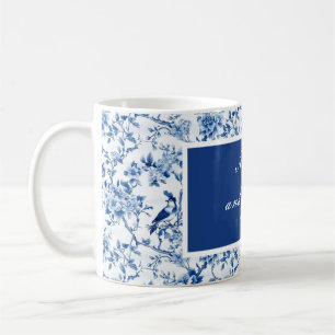 Chinoiserie Blauwe Vogels en Bloemen Bruiloft Koffiemok