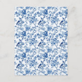 Chinoiserie Blauwe Vogels en Bloemen Huwelijk Informatiekaartje (Achterkant)