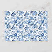 Chinoiserie Blauwe Vogels en Bloemen Huwelijk Informatiekaartje (Achterkant)