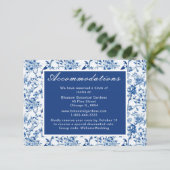 Chinoiserie Blauwe Vogels en Bloemen Huwelijk Informatiekaartje (Staand voorkant)