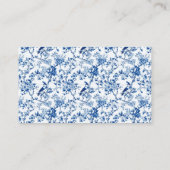Chinoiserie Blauwe Vogels en Bloemen Huwelijk Informatiekaartje (Achterkant)
