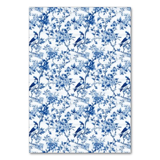 Chinoiserie Blauwe Vogels en Bloemen Huwelijk Kaart (Achterkant)