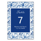 Chinoiserie Blauwe Vogels en Bloemen Huwelijk Kaart (Voorkant)