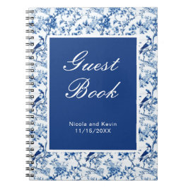 Chinoiserie Blauwe Vogels en Bloemen Huwelijk Notitieboek