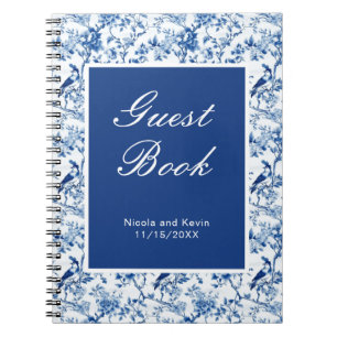 Chinoiserie Blauwe Vogels en Bloemen Huwelijk Notitieboek