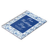 Chinoiserie Blauwe Vogels en Bloemen Huwelijk Notitieboek (Linkerzijde)