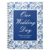 Chinoiserie Blauwe Vogels en Bloemen Huwelijk Notitieboek (Voorkant)