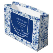 Chinoiserie Blauwe Vogels en Bloemen Verjaardag Groot Cadeauzakje (Achterkant Gekanteld)
