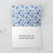 Chinoiserie Blauwe Vogels en Bloemen Verjaardag Kaart (Binnen)