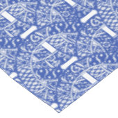 Chinoiserie Blauwe Wilgen Rand Cirkel Patroon Tafelkleed (Gekanteld)