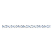 Chinoiserie Blauwe & Witte Kerstornamenten Grosgrain Lint (Voorkant)