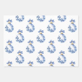 Chinoiserie Blauwe & Witte Kerstornamenten Inpakpapier Vel (Voorkant 2)