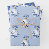 Chinoiserie Blauwe & Witte Kerstornamenten Inpakpapier Vel (In situ)