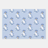 Chinoiserie Blauwe & Witte Kerstornamenten Inpakpapier Vel (Voorkant)