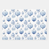Chinoiserie Blauwe & Witte Kerstornamenten Inpakpapier Vel (Voorkant 2)