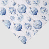 Chinoiserie Blauwe & Witte Kerstornamenten Tissuepapier (Detail)