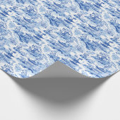 Chinoiserie Blauwe & Witte Pagodes Cadeaupapier (Hoek)