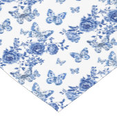 Chinoiserie Blauwe Witte Vlinders Korte Tafelloper (Hoek)