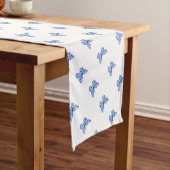 Chinoiserie Blauwe Witte Vlinders Medium Tafelloper (Voorbeeld)