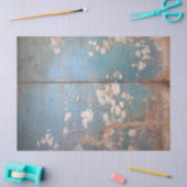 Chinoiserie Blauwgroen blauwe achtergrond Tissuepapier (Craft)