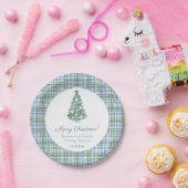 Chinoiserie Bleek Blauw Groen Kerstbrunch Party Papieren Bordje (Feest)