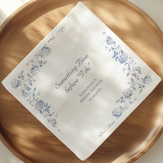 Chinoiserie Bloemachtig 'Something Blue' Bruilofts Servet