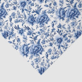 Chinoiserie Bloemen Blauw en Wit Decoupage Tissuepapier (Detail)