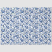 Chinoiserie Bloemen Blauw en Wit Decoupage Tissuepapier (Voorkant)